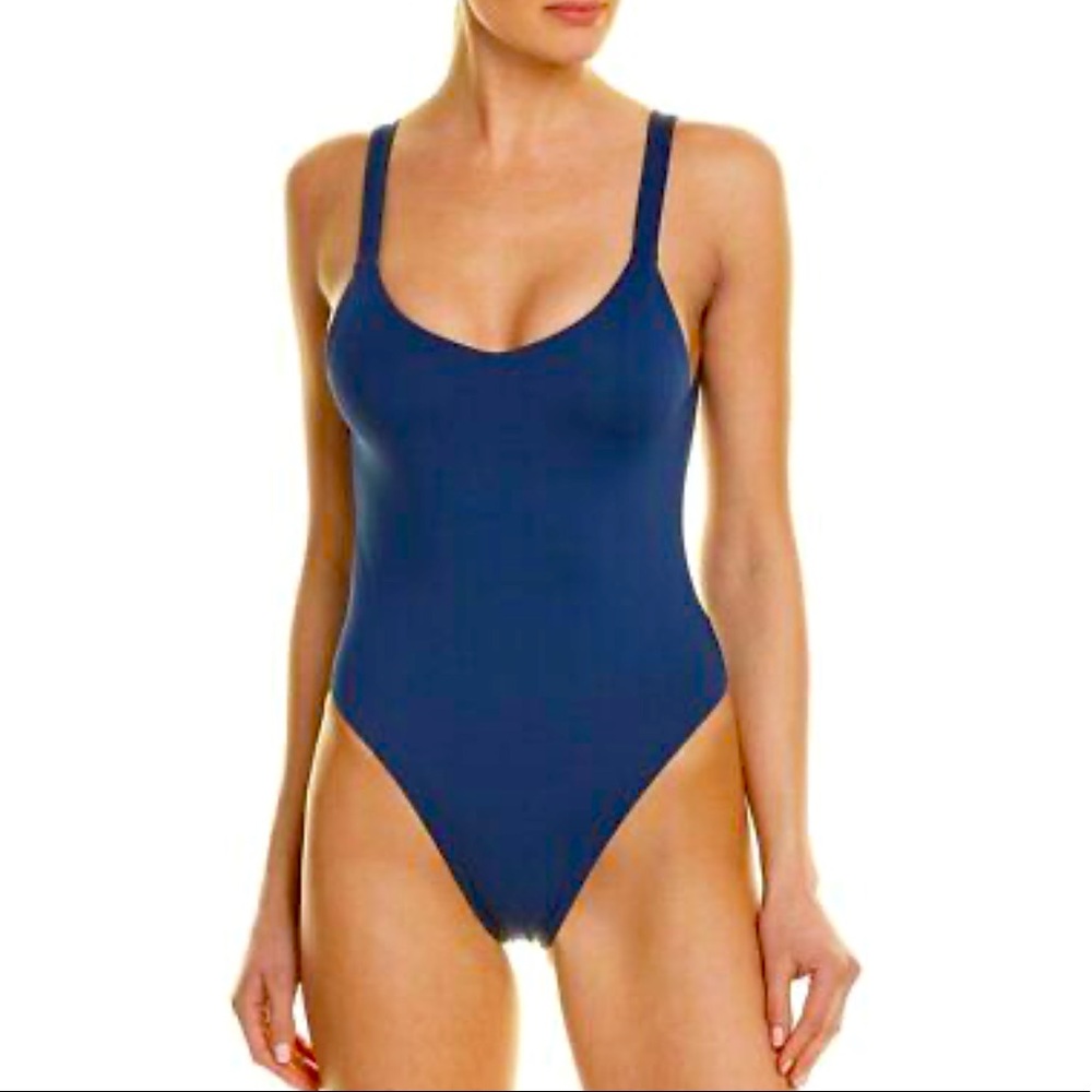 Vitamin A Swimwear Leah Bodysuit Swimsuit in Deep Blue Ecolux